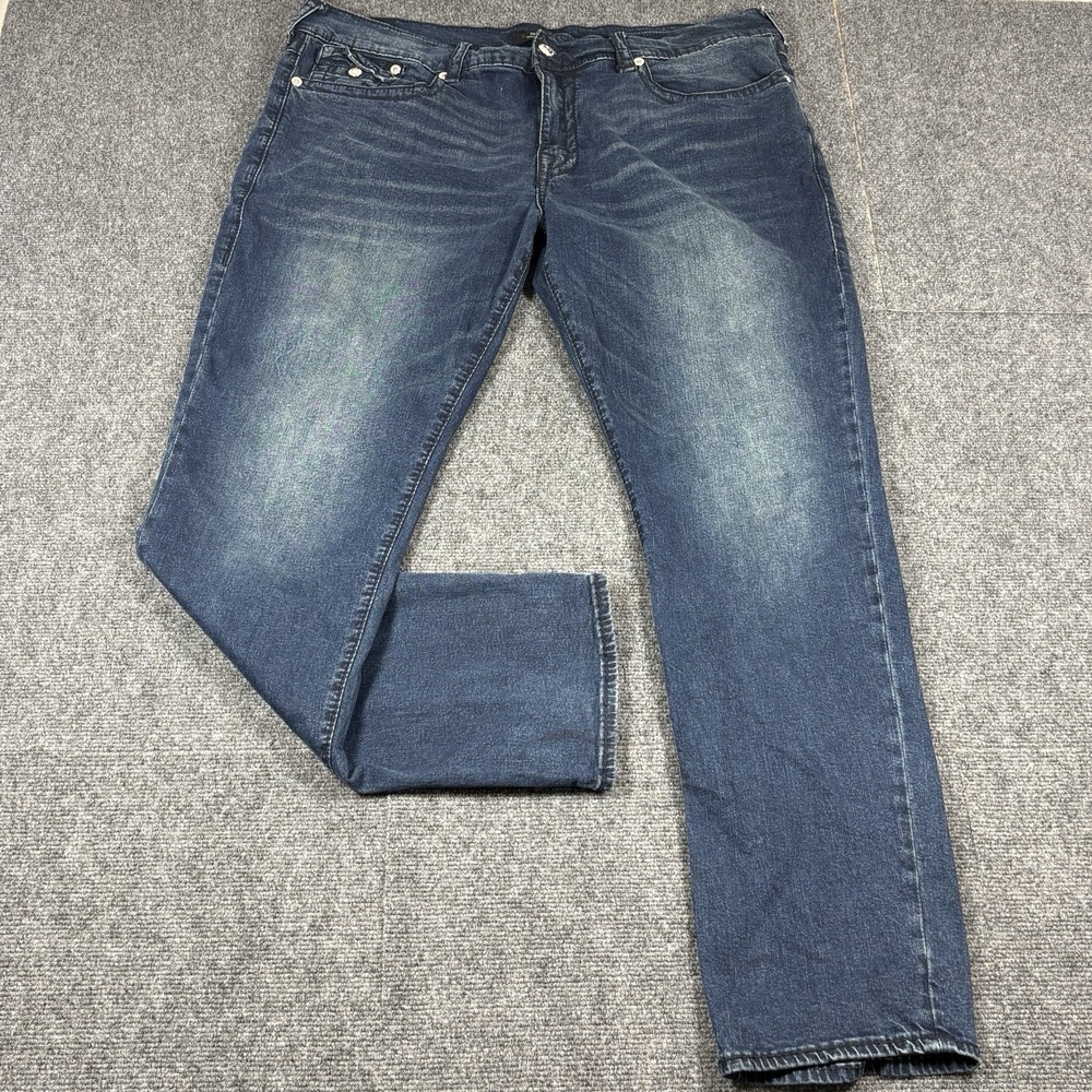 True Religion Jeans Men 40 Blue Geno Relaxed Slim Flap Pockets Denim Pants 40X33